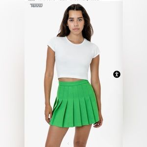 Pleated, green tennis skirt skirt